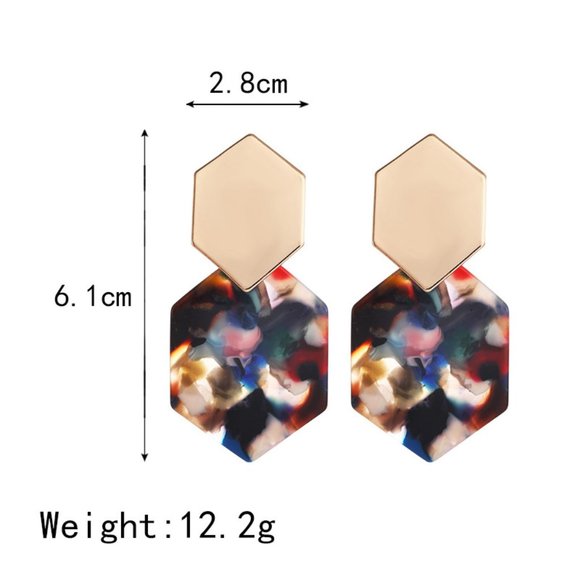 $5 BLOWOUT! Beautiful Hexagon Earrings - Picture 6 of 6